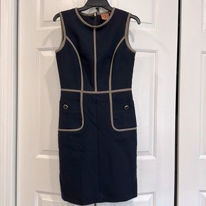 Tory burch blue with brown trim dress size 4